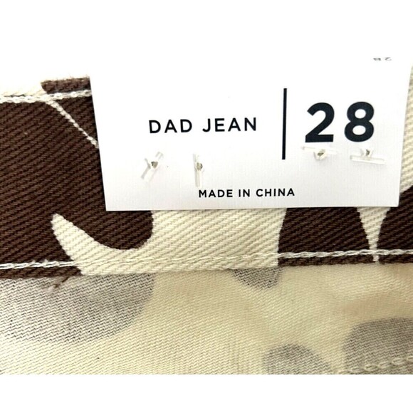 New Pacsun Womens Size 28 Dad Jean White Chocolate Peace Love Straight Leg E4 - Picture 10 of 11